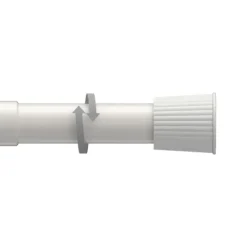 Interdeco Spannstange / Duschvorhangstange Weiß, 26/23 mm Ø Serrofix, ausziehbar 80-130 cm