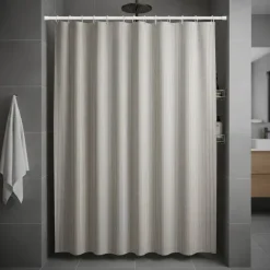 Interdeco Spannstange / Duschvorhangstange Weiß, 26/23 mm Ø Serrofix, ausziehbar 80-130 cm