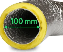 Isolierter Abluftschlauch Ø 100 mm Schalldämmend, feuergeschützt & extra stabil für Growbox, Klimaanlage und Lüftungsanlagen