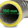 Isolierter Abluftschlauch Ø 150 mm Schalldämmend, feuergeschützt & extra stabil für Growbox, Klimaanlage und Lüftungsanlagen