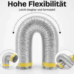 Isolierter Abluftschlauch Ø 200 mm Schalldämmend, feuergeschützt & extra stabil für Growbox, Klimaanlage und Lüftungsanlagen