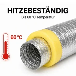 Isolierter Abluftschlauch Ø 200 mm Schalldämmend, feuergeschützt & extra stabil für Growbox, Klimaanlage und Lüftungsanlagen