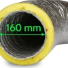 Isolierter Abluftschlauch Ø 160 mm Schalldämmend, feuergeschützt & extra stabil für Growbox, Klimaanlage und Lüftungsanlagen