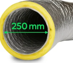 Isolierter Abluftschlauch Ø 250 mm Schalldämmend, feuergeschützt & extra stabil für Growbox, Klimaanlage und Lüftungsanlagen
