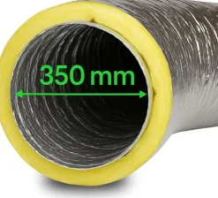Isolierter Abluftschlauch Ø 350 mm Schalldämmend, feuergeschützt & extra stabil für Growbox, Klimaanlage und Lüftungsanlagen