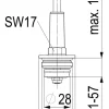 JS FETTKAMMER-OT F.FREISTROMVENT. DIN3502,STEIG.SP.,DN25,1,PTFE