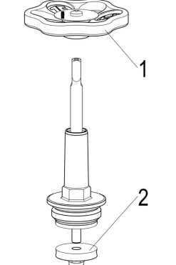 JS FETTKAMMER-OT F.FREISTROMVENT. DIN3502,STEIG.SP.,DN25,1,PTFE