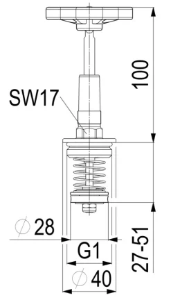 JS FETTKAMMER-OT FUER KFR-VENTIL DIN3502,STEIG.SP.,DN25,1,EPDM