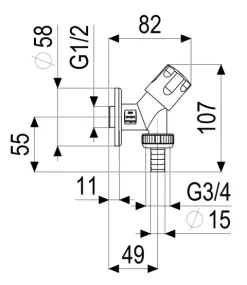 JS GERAETESCHRAEGSITZVENTIL, SV DESIGNGRIFF,DN15,1/2,POL.VERCHR.
