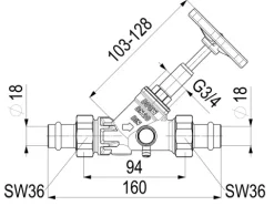 JS FREISTROMVENTIL,PRESS AG MULTI M.ENTL.,ST.SP.,DN20,PRESS 18,DVGW
