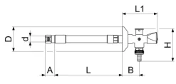 JS FROST-TEC AUSSENARMATUR, RB+RV SANITAERGRIFF,240-410MM,DN15,CHR.