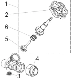JS KFR-VENTIL,O.ENTL.,AUSG.LOETV. STEIG.SPINDEL,DN20,LOET 22,DVGW