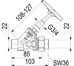 JS KFR-VENTIL,O.ENTL.,AUSG.LOETV. STEIG.SPINDEL,DN20,LOET 22,DVGW