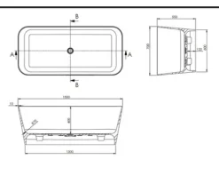 Jungborn Badewanne THREE 70 x 150 cm weiß matt