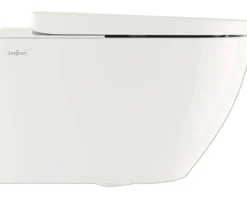 Jungborn Dusch-WC Set DIO 59 Premium Tiefspüler ohne Spülrand weiß mit WC-Sitz (Absenkautomatik, Quick-Release leicht abnehmbar), Turbo Flush Spültechnik, Nachtlicht und Fön