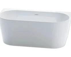Jungborn Halbfreistehende Badewanne ONE 169 x 80 cm weiß glänzend