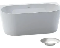 Jungborn Halbfreistehende Badewanne ONE 169 x 80 cm weiß glänzend