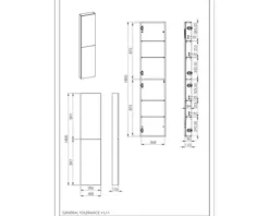 Jungborn Hochschrank BxHxT 400 x 1800 mm x 126 mm Frontfarbe fume matt