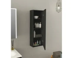 Jungborn Hochschrank QUATTRO/SEDICI BxHxT 35 x 100 x 20 cm Frontfarbe schwarz matt 55720