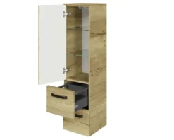 Jungborn Midischrank VENTITRE BxHxT 30 x 121 cm x 33 cm Frontfarbe halifax eiche natur