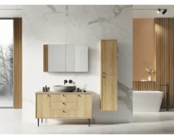 Jungborn Spiegelschrank 1006 x 140 x 638 mm 2-türig mit beidseitigen Spiegeltüren und Seitenverspiegelung