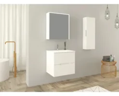 Jungborn Spiegelschrank QUATTRO SEDICI NOVE 60 x 20 x 70 cm weiß matt 1-türig LED IP 44