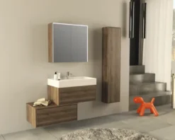 Jungborn Spiegelschrank QUATTRO SEDICI NOVE 80 x 20 x 70 cm nussbaum 2-türig LED IP 44