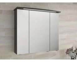 Jungborn Spiegelschrank VENTITRE 80 x 17 x 70,3 cm graphit struktur quer 3-türig J850.198050