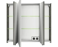 Jungborn Spiegelschrank VENTITRE 80 x 17 x 70,3 cm graphit struktur quer 3-türig J850.198050