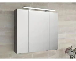 Jungborn Spiegelschrank VENTITRE 80 x 17 x 70,3 cm graphit struktur quer 3-türig J850.198050