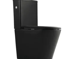 Jungborn spülrandlose WC-Kombination FLORIEL/ONE 64 schwarz matt mit WC-Sitz (Absenkautomatik, Quick-Release leicht abnehmbar)