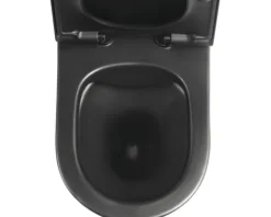 Jungborn spülrandlose WC-Kombination FLORIEL/ONE 64 schwarz matt mit WC-Sitz (Absenkautomatik, Quick-Release leicht abnehmbar)