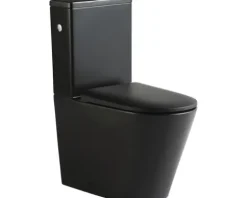 Jungborn spülrandlose WC-Kombination FLORIEL/ONE 64 schwarz matt mit WC-Sitz (Absenkautomatik, Quick-Release leicht abnehmbar)