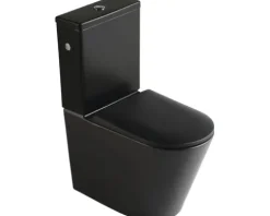 Jungborn spülrandlose WC-Kombination FLORIEL/ONE 64 schwarz matt mit WC-Sitz (Absenkautomatik, Quick-Release leicht abnehmbar)