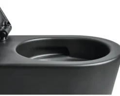 Jungborn Wand-WC Set ONE 53 Tiefspüler ohne Spülrand schwarz matt mit WC-Sitz (Absenkautomatik, Quick-Release leicht abnehmbar) mit Turbo-Flush-Technologie