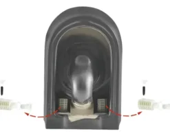 Jungborn Wand-WC Set ONE 53 Tiefspüler ohne Spülrand schwarz matt mit WC-Sitz (Absenkautomatik, Quick-Release leicht abnehmbar) mit Turbo-Flush-Technologie