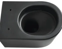 Jungborn Wand-WC Set ONE 53 Tiefspüler ohne Spülrand schwarz matt mit WC-Sitz (Absenkautomatik, Quick-Release leicht abnehmbar) mit Turbo-Flush-Technologie