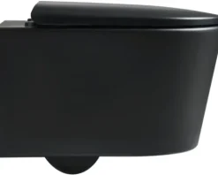Jungborn Wand-WC Set ONE 53 Tiefspüler ohne Spülrand schwarz matt mit WC-Sitz (Absenkautomatik, Quick-Release leicht abnehmbar) mit Turbo-Flush-Technologie