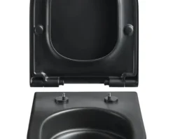 Jungborn Wand-WC Set ONE 53 Tiefspüler ohne Spülrand schwarz matt mit WC-Sitz (Absenkautomatik, Quick-Release leicht abnehmbar) mit Turbo-Flush-Technologie