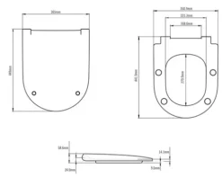 Jungborn Wand-WC Set ONE Tiefspüler ohne Spülrand weiß glänzend beschichtet Nano-Effekt (schmutzabweisend) mit WC-Sitz (Absenkautomatik, Quick-Release leicht abnehmbar) mit Turbo-Flush-Technologie