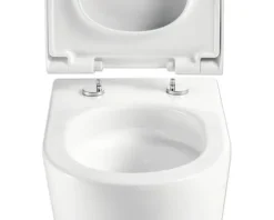 Jungborn Wand-WC Set ONE Tiefspüler ohne Spülrand weiß glänzend beschichtet Nano-Effekt (schmutzabweisend) mit WC-Sitz (Absenkautomatik, Quick-Release leicht abnehmbar) mit Turbo-Flush-Technologie