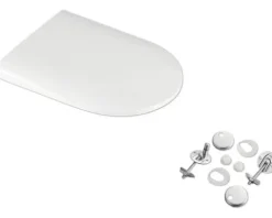 Jungborn Wand-WC Set ONE Tiefspüler ohne Spülrand weiß glänzend beschichtet Nano-Effekt (schmutzabweisend) mit WC-Sitz (Absenkautomatik, Quick-Release leicht abnehmbar) mit Turbo-Flush-Technologie