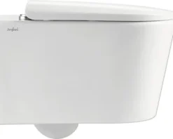 Jungborn Wand-WC Set ONE Tiefspüler ohne Spülrand weiß glänzend beschichtet Nano-Effekt (schmutzabweisend) mit WC-Sitz (Absenkautomatik, Quick-Release leicht abnehmbar) mit Turbo-Flush-Technologie