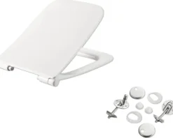 Jungborn Wand-WC Set THREE Tiefspüler ohne Spülrand weiß glänzend mit Beschichtung Nano-Effekt (schmutzabweisend) mit WC-Sitz (Absenkautomatik, Quick-Release leicht abnehmbar), Schallschutzmatte und Turbo-Flush-Technologie