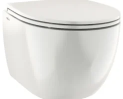 Jungborn Wand-WC Set TWO 52 Tiefspüler ohne Spülrand weiß mit WC-Sitz (Absenkautomatik, Quick-Release leicht abnehmbar) mit Turbo-Flush-Technologie