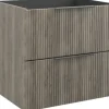 Jungborn Waschbeckenunterschrank QUATTRO BxHxT 60 x 55 x 46 cm Frontfarbe nussbaum geriffelt inkl. Einzelsiphon