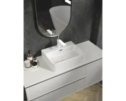 Jungborn Waschtisch THREE 52 x 40 cm weiß matt inkl. keramischen Ablaufventil