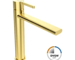 Jungborn Waschtischarmatur für Aufsatzwaschbecken LAMBDA DVGW geprüft gold matt