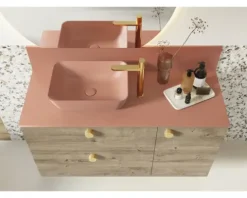 Jungborn Waschtischplatte 606 x 460 mm Kompaktmarmor Terra pink ohne Ausschnitt