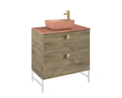 Jungborn Waschtischplatte 606 x 460 mm Kompaktmarmor Terra pink ohne Ausschnitt
